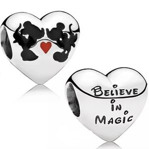Pandora Disney Mickey & Minnie Silver Heart Charm